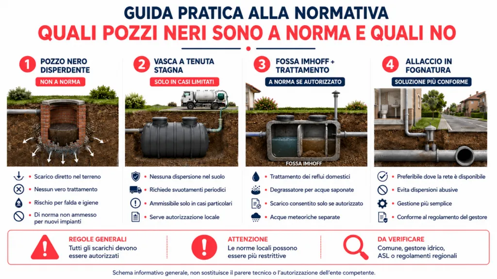 infografica su pozzi neri normativa