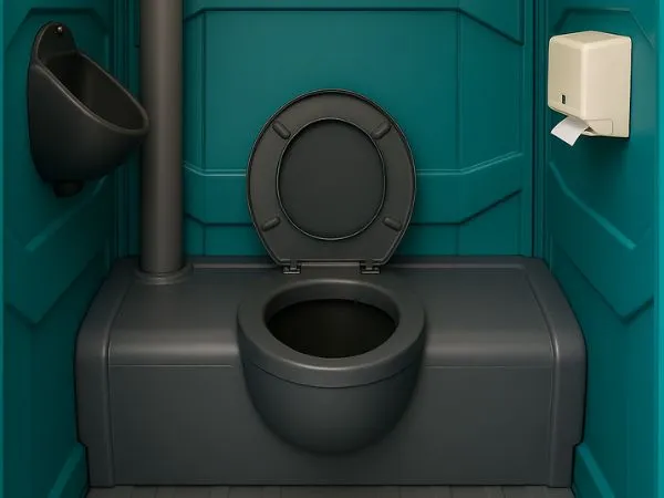 wc mobile pulito e disinfettato dopo la pulizia professionale