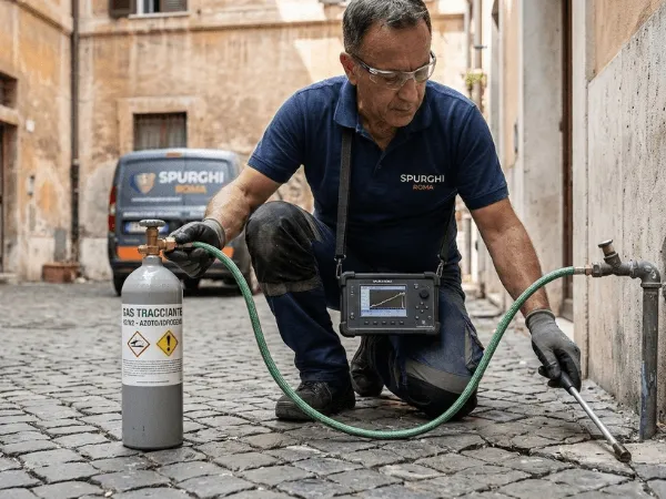 Ricerca perdite occulte con gas tracciante idrogeno